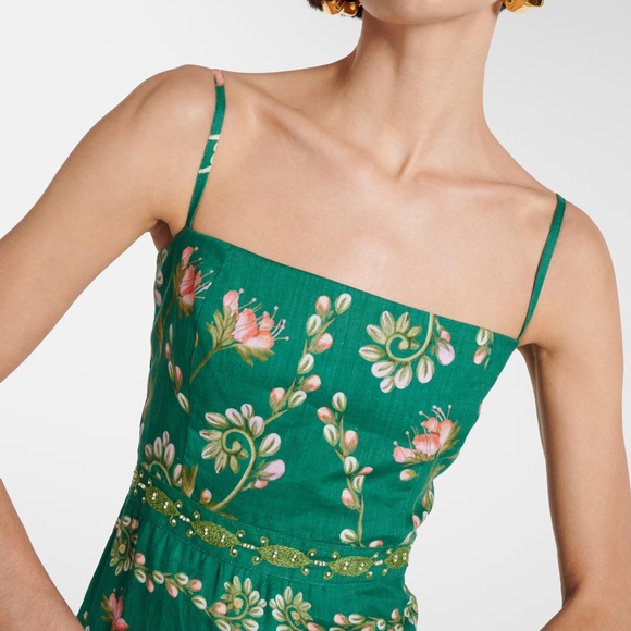 Agua by Agua Bendita Lima Esmeralda Floral Linen Maxi Dress - Picture 4 of 11